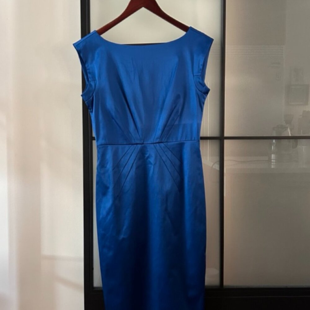 Club Monaco Rosie Sheath / Midi Dress in Cobalt Blue, Size 4